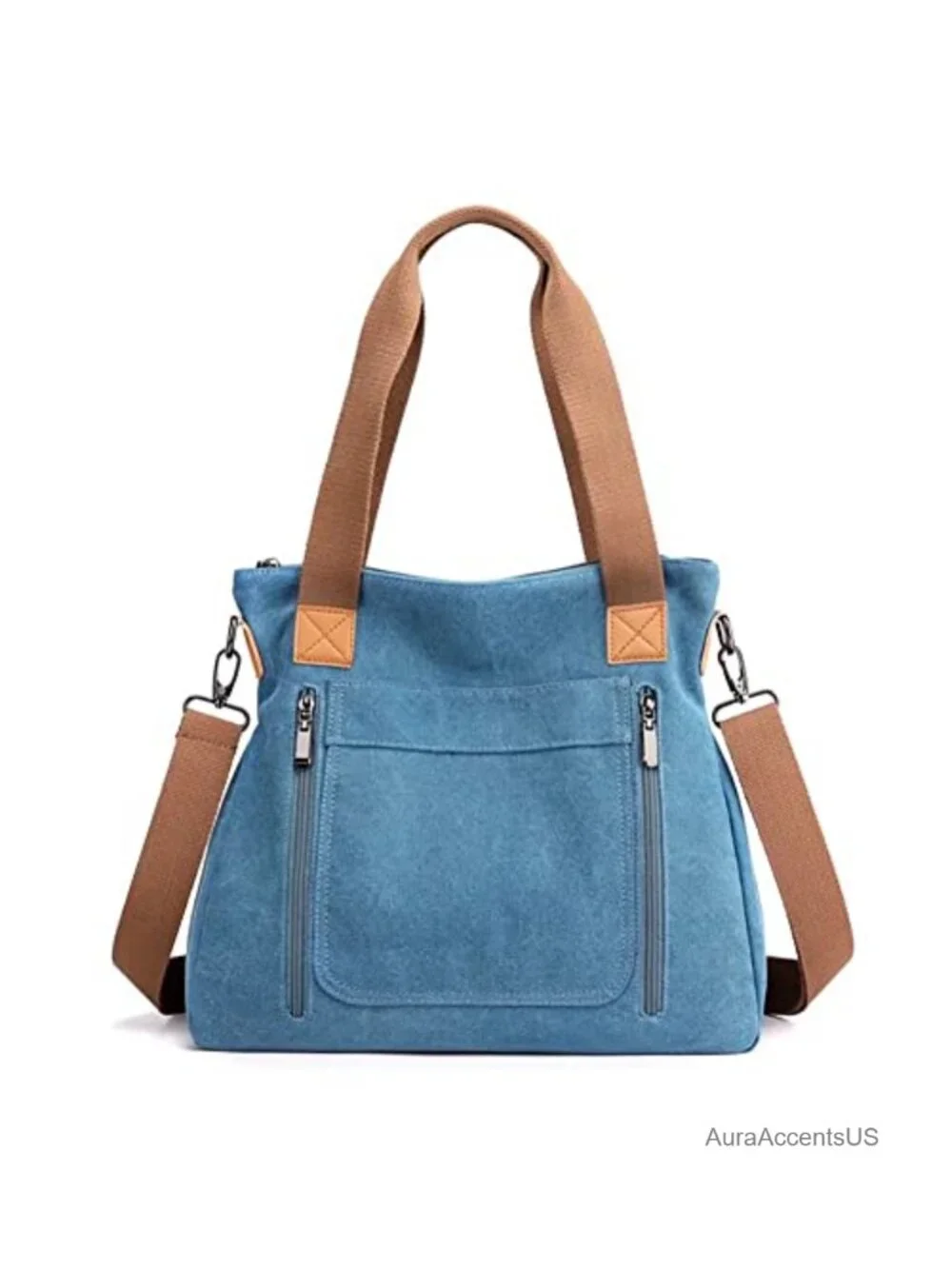 Large Canvas Hobo Crossbody Bag with Multiple Pockets